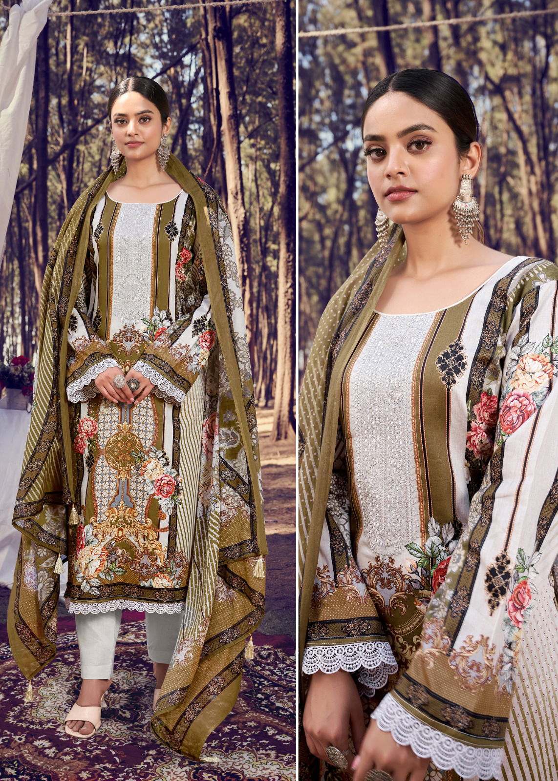 AZA Hermitage 1001-1007 Wholesale Pakistani Dress Material Catalog